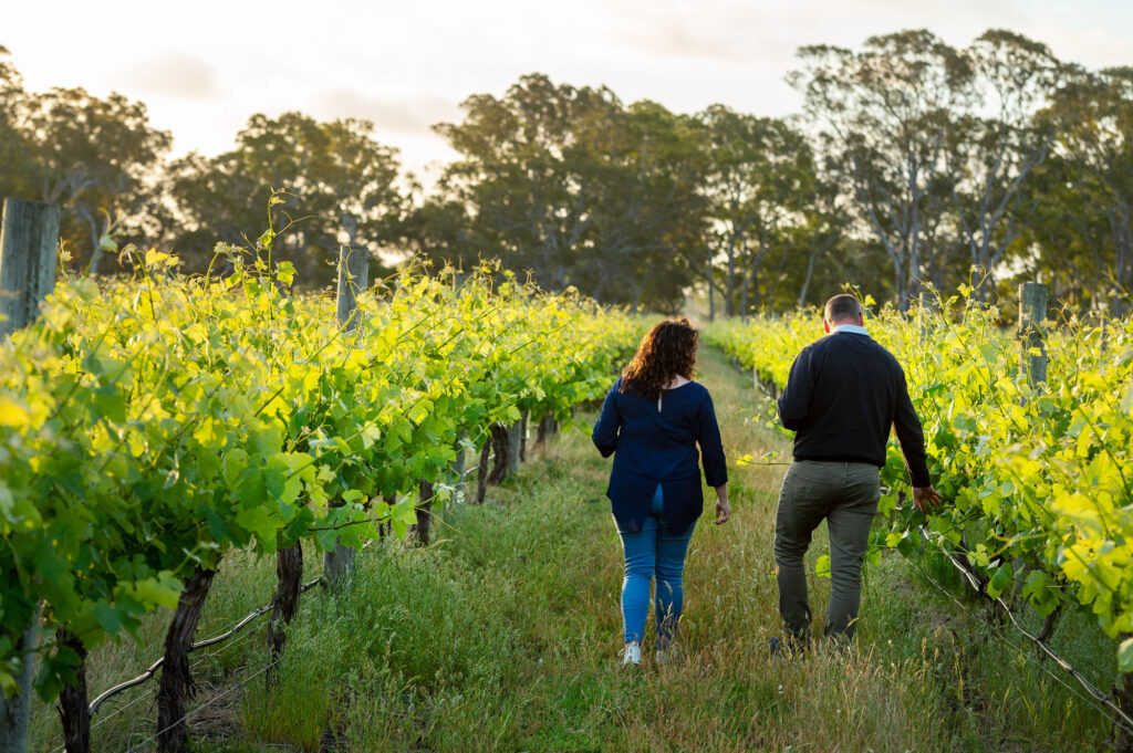 Emma and Steven Raidis in their Coonawarra Vineyard